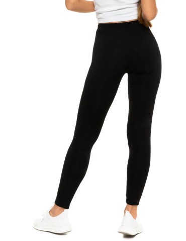 Legginsy damskie - Klasyczne czarne legginsy ocieplane damskie CZARNY - produkt 7