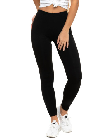 Legginsy damskie - Klasyczne czarne legginsy ocieplane damskie CZARNY - produkt 9