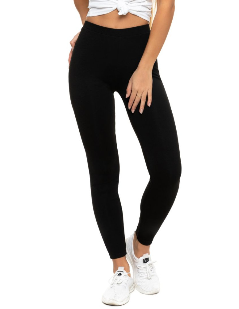 Legginsy damskie - Klasyczne czarne legginsy ocieplane damskie CZARNY - produkt moraj.pl 9