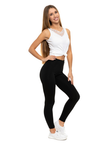 Legginsy damskie - Klasyczne czarne legginsy ocieplane damskie CZARNY - produkt 12