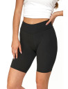 Legginsy damskie wysoki stan typu kolarka peach touch CZARNY