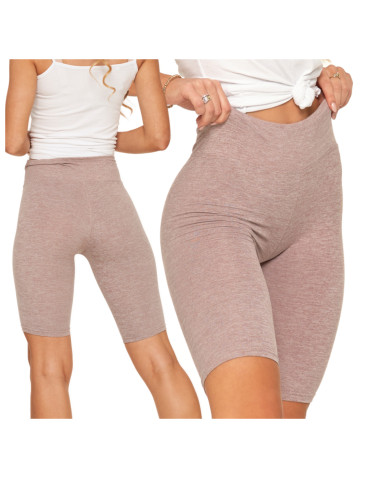 Legginsy damskie - Legginsy damskie wysoki stan typu kolarka peach touch BEŻOWY - produkt 9