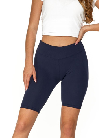 Legginsy damskie - Legginsy damskie wysoki stan typu kolarka peach touch GRANATOWY - produkt 2