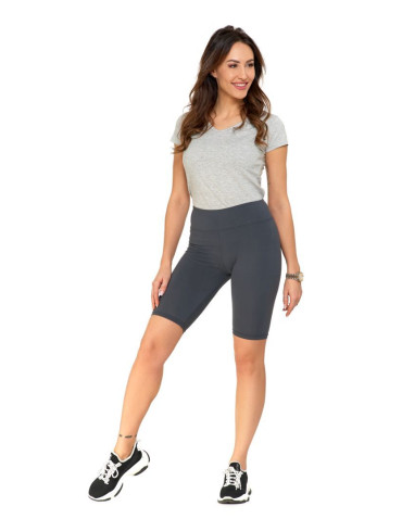 Legginsy damskie - Legginsy damskie wysoki stan typu kolarka peach touch SZARY - produkt 2