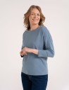 Bluzka damska bawełniana z rękawem 3/4 NIEBIESKI