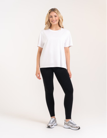 Legginsy z wysokim stanem - Leginsy damskie bezszwowe z wysokim stanem prążkowane getry kryjące sportowe CZARNY - produkt 6