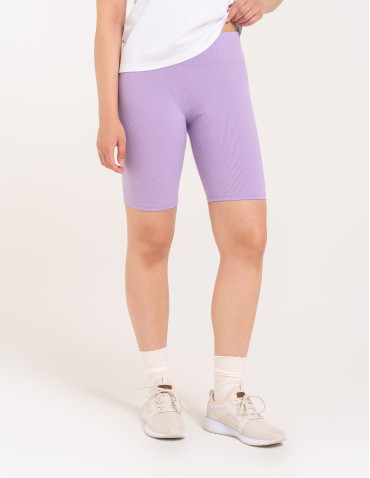 Legginsy damskie - Legginsy kolarki damskie w prążek wysoki stan FIOLETOWY - produkt 4