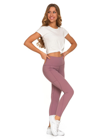 Legginsy damskie - Legginsy damskie z wysokim stanem funkcyjne RÓŻOWY - produkt 11