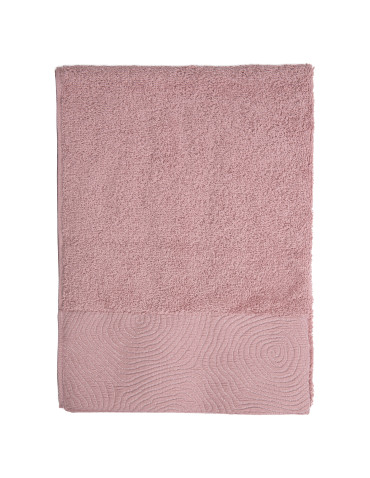Kąpielowe - Ręcznik łazienkowy bawełniany 50x100 cm miękki i chłonny z żakardową bordiurą lurex RÓŻOWY - produkt 1