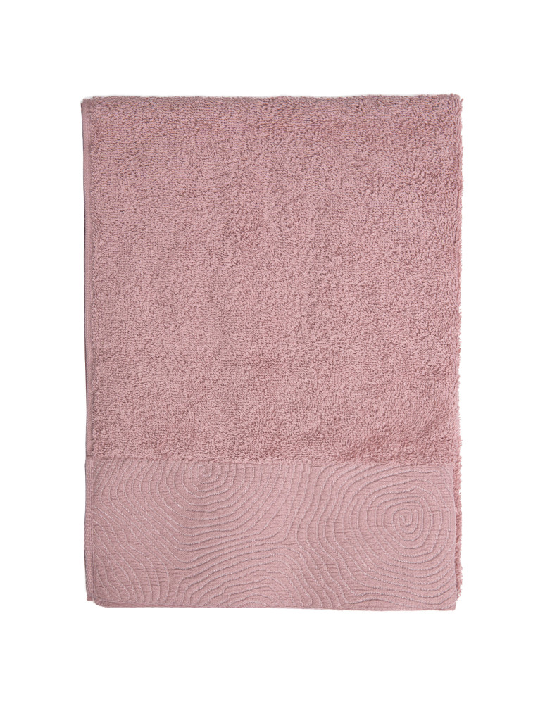 Kąpielowe - Ręcznik łazienkowy bawełniany 50x100 cm miękki i chłonny z żakardową bordiurą lurex RÓŻOWY - produkt moraj.pl 1