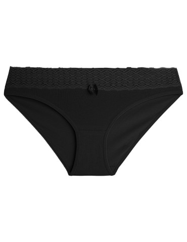 Majtki figi - Majtki damskie bikini z miękkiego modalu figi z koronkowym pasem 3-pak WIELOKOLOROWY - produkt 4