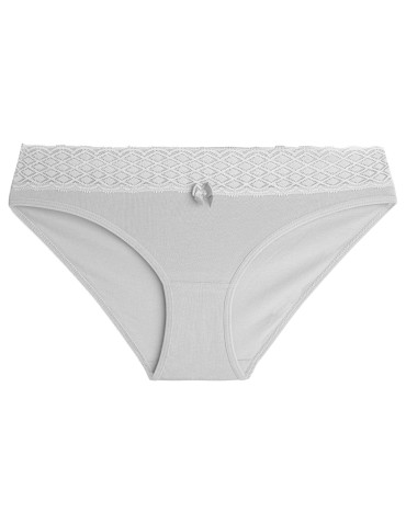 Majtki figi - Majtki damskie bikini z miękkiego modalu figi z koronkowym pasem 3-pak WIELOKOLOROWY - produkt 5
