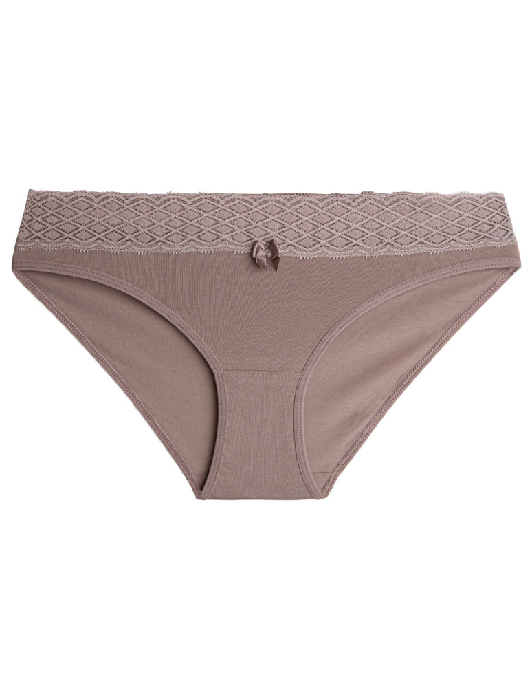 Majtki figi - Majtki damskie bikini z miękkiego modalu figi z koronkowym pasem 3-pak WIELOKOLOROWY - produkt moraj.pl 2