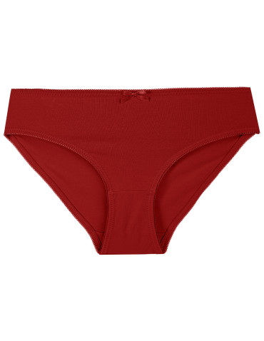 Majtki figi - Figi damskie bikini bawełniane gładkie z kokardką zestaw 3-pak WIELOKOLOROWY - produkt 4