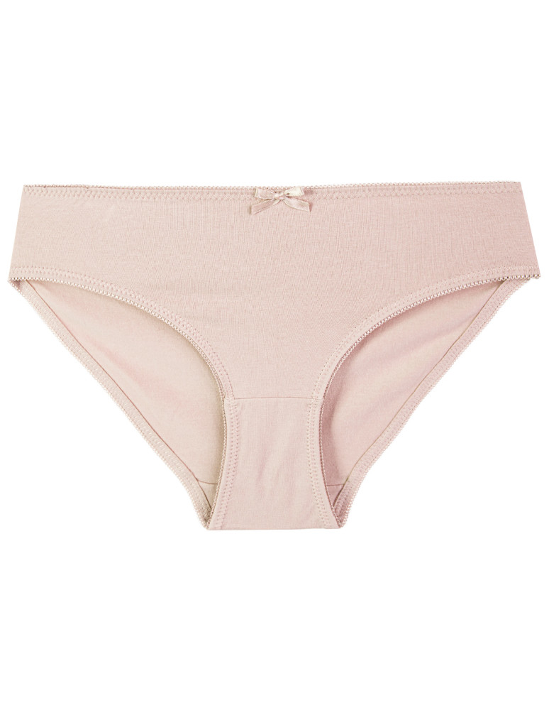 Majtki figi - Figi damskie bikini bawełniane gładkie z kokardką zestaw 3-pak WIELOKOLOROWY  - produkt moraj.pl 5