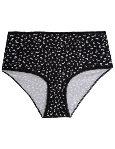 Majtki z wysokim stanem - Majtki damskie maxi bikini z bawełny wysoki stan gładkie i wzorzyste duży zestaw 7-pak WIELOKOLOROWY - produkt 5
