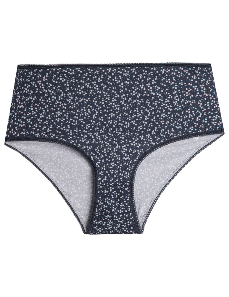 Majtki z wysokim stanem - Majtki damskie maxi bikini z bawełny wysoki stan gładkie i wzorzyste duży zestaw 7-pak WIELOKOLOROWY  - produkt moraj.pl 2