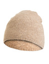 Miękka czapka damska beanie z domieszką wełny BEŻOWY