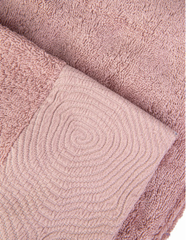 Ręcznik łazienkowy bawełniany 50x100 cm miękki i chłonny z żakardową bordiurą lurex - R&Oacute;ŻOWY  - produkt 2