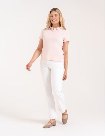 Koszulki polo - Koszulka polo damska z kołnierzykiem R&Oacute;ŻOWY - produkt 6