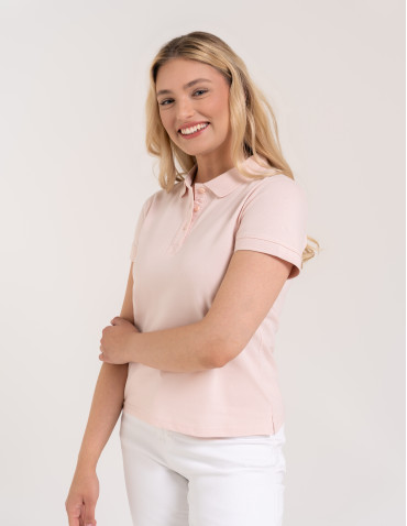 Koszulki polo - Koszulka polo damska z kołnierzykiem R&Oacute;ŻOWY - produkt 3