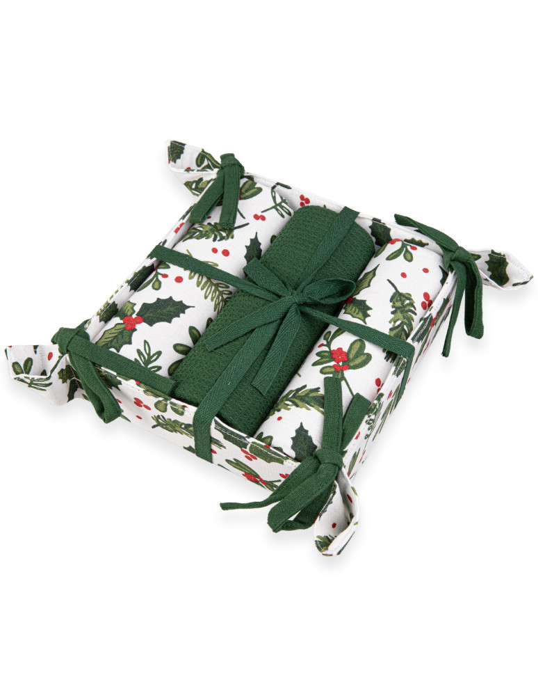 Kuchenne - Zestaw ręczników kuchennych w koszyczku 40x70 cm ściereczki kuchenne na prezent WIELOKOLOROWY - produkt moraj.pl 1
