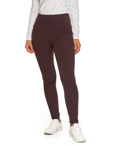 Legginsy damskie - Ciepłe legginsy damskie prążkowane getry z wysokim stanem BRĄZOWY - produkt 1