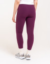 Wygodne legginsy damskie prążkowane z wysokim stanem bezuciskowe FIOLETOWY