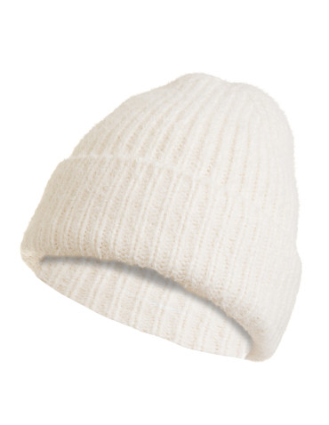 Czapki zimowe damskie - Czapka damska zimowa prążkowana beanie bardzo miękka i ciepła BIAŁY - produkt 1