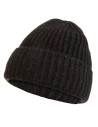 Czapka damska zimowa prążkowana beanie bardzo miękka i ciepła CZARNY