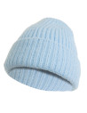 Czapka damska zimowa prążkowana beanie bardzo miękka i ciepła JASNY NIEBIESKI 