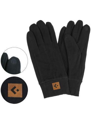 Rękawiczki - Rękawiczki męskie do ekranów dotykowych phone touch polarowe ciepłe na zimę CZARNY - produkt 3