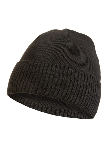 Czapki zimowe męskie - Czapka męska zimowa prążkowana ciepła dzianinowa beanie klasyczna CZARNY - produkt 1