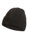 Czapka męska zimowa prążkowana ciepła dzianinowa beanie klasyczna CZARNY