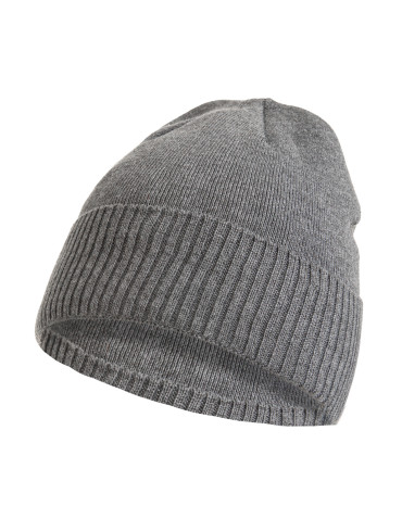 Czapka męska zimowa prążkowana ciepła dzianinowa beanie klasyczna - SZARY