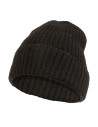 Czapka damska zimowa beanie z błyszczącą nitką CZARNY