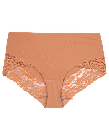 Majtki z wysokim stanem - Majtki damskie maxi bikini wysokie modelujące z koronkowym wykończeniem 3-pak WIELOKOLOROWY - produkt 3