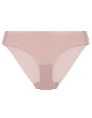Majtki damskie bezszwowe bikini ultracienkie second skin prążkowane - BEŻOWY