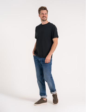 T-shirty basic - T-shirt męski z bawełny merceryzowanej 100% Premium koszulka gładka z krótkim rękawem CZARNY - produkt 3