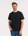 T-shirt męski z bawełny merceryzowanej 100% Premium koszulka gładka z krótkim rękawem CZARNY