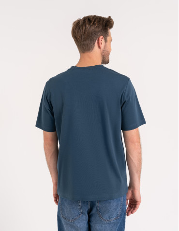 T-shirty basic - T-shirt męski z bawełny merceryzowanej 100% Premium koszulka gładka z krótkim rękawem GRANATOWY - produkt 5