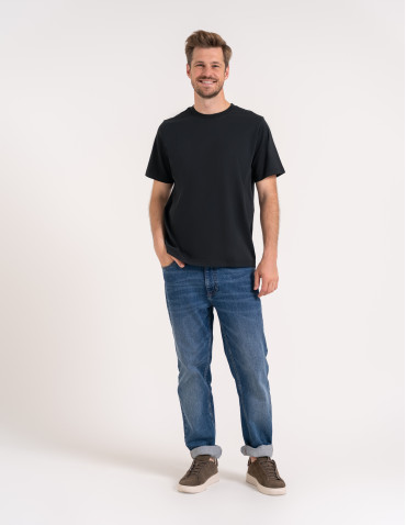 T-shirty basic - T-shirt męski z bawełny merceryzowanej 100% Premium koszulka gładka z krótkim rękawem CZARNY - produkt 4