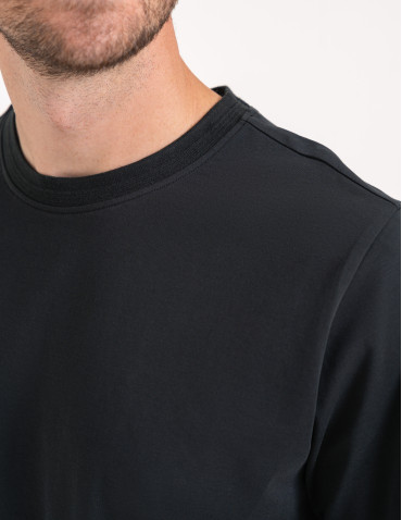 T-shirt męski z bawełny merceryzowanej 100% Premium koszulka gładka z krótkim rękawem - CZARNY - produkt 2