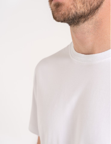 T-shirty basic - T-shirt męski z bawełny merceryzowanej 100% Premium koszulka gładka z krótkim rękawem BIAŁY - produkt 2