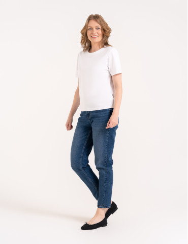 T-shirt Basic - Damska koszulka z bawełny merceryzowanej 100% t-shirt z krótkim rękawem BIAŁY - produkt 4
