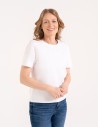 Damska koszulka z bawełny merceryzowanej 100% t-shirt z krótkim rękawem BIAŁY