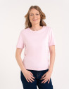 Damska koszulka z bawełny merceryzowanej 100% t-shirt z krótkim rękawem RÓŻOWY