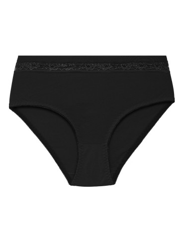Majtki z wysokim stanem - Majtki damskie maxi bikini z wysokim stanem i koronką zestaw 3-pak WIELOKOLOROWY - produkt 3