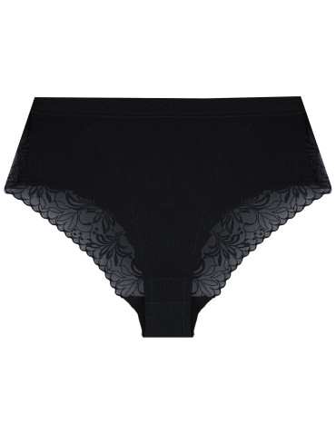Majtki z wysokim stanem - Majtki damskie wiskozowe maxi bikini prążkowane z koronką zestaw 4-pak WIELOKOLOROWY - produkt 3