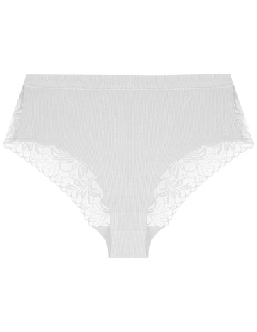 Majtki z wysokim stanem - Majtki damskie wiskozowe maxi bikini prążkowane z koronką zestaw 4-pak WIELOKOLOROWY - produkt 4